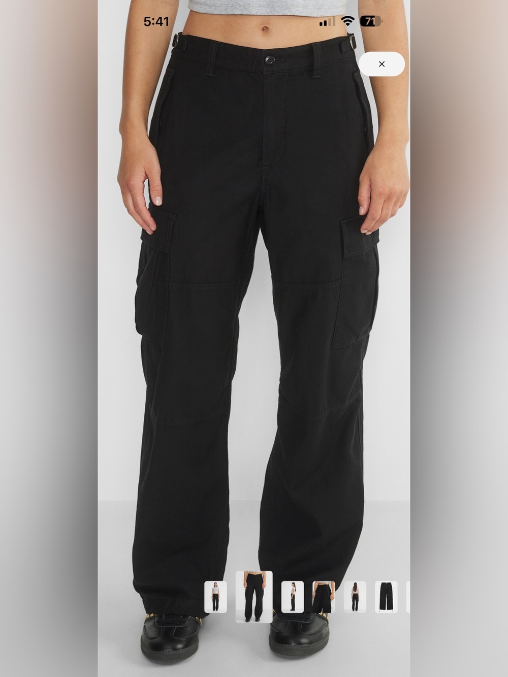 Aritzia TNA Supply Cargo Pant Size 10 Black